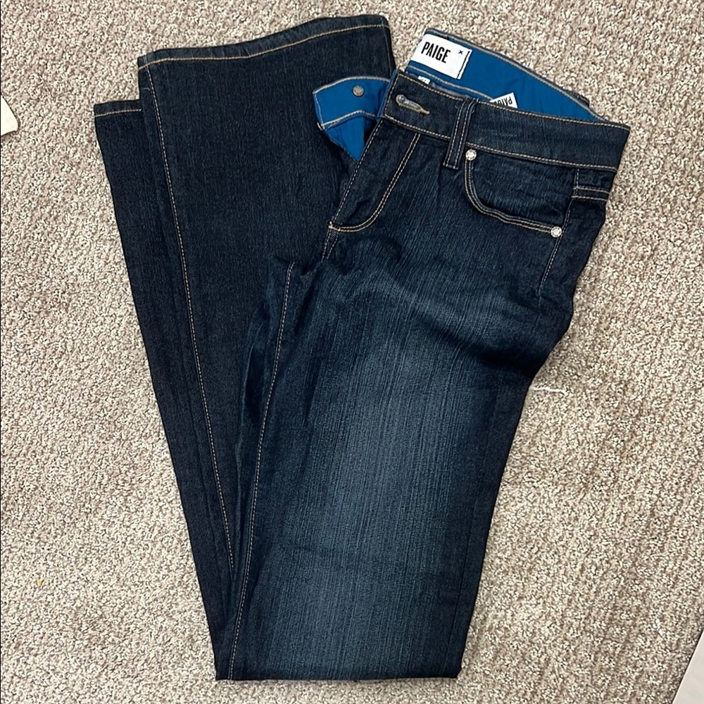 Paige Bootcut Dark Blue Jeans
